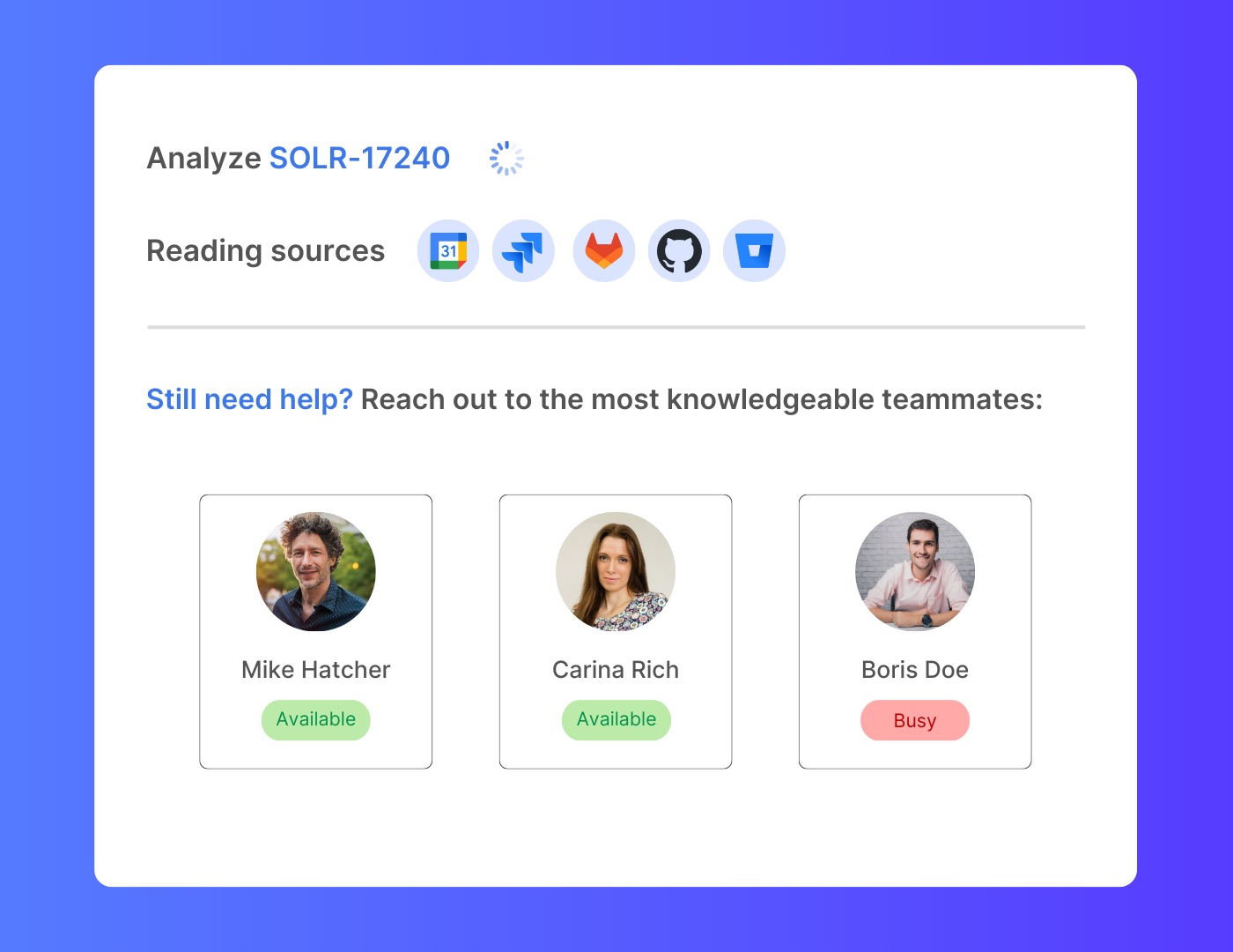 Expert Recommender feature